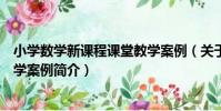 小學數學新課程課堂教學案例(關于小學數學新課程課堂教學案例簡介)
