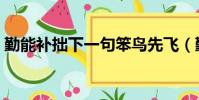 勤能補拙下一句笨鳥先飛(勤能補拙下一句)