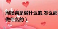 周揚青是做什么的,怎么那么有錢(周揚青是做什么的)