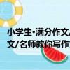 小學生·滿分作文/名師教你寫作文系列（關于小學生·滿分作文/名師教你寫作文系列簡介）