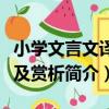 小學文言文譯注及賞析（關于小學文言文譯注及賞析簡介）