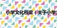 小學文化程度(關于小學文化程度簡介)