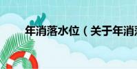 年消落水位(關于年消落水位介紹)