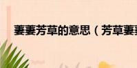 萋萋芳草的意思(芳草萋萋是什么意思)