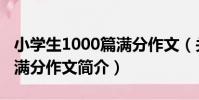小學生1000篇滿分作文(關于小學生1000篇滿分作文簡介)