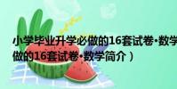 小學畢業升學必做的16套試卷·數學(關于小學畢業升學必做的16套試卷·數學簡介)