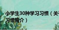 小學生30種學習習慣(關于小學生30種學習習慣簡介)