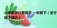 小學數學計算高手 一年級下(關于小學數學計算高手 一年級下簡介)