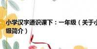小學漢字通識課下:一年級(關于小學漢字通識課下:一年級簡介)