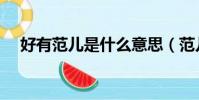 好有范兒是什么意思(范兒是什么意思)