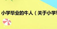 小學畢業的牛人(關于小學畢業的牛人簡介)