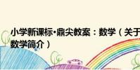 小學新課標·鼎尖教案:數學(關于小學新課標·鼎尖教案:數學簡介)