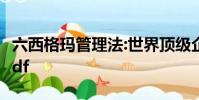 六西格瑪管理法:世界頂級企業追求卓越之道pdf