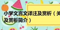 小學文言文譯注及賞析(關于小學文言文譯注及賞析簡介)