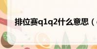 排位賽q1q2什么意思(q2什么意思)