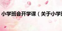 小學班會開學課(關于小學班會開學課簡介)