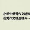 小學生優秀作文精選精評--應用文、獲獎佳作、考生范文（關于小學生優秀作文精選精評--應用文、獲獎佳作、考生范文簡介）