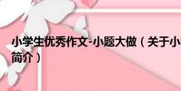 小學生優秀作文-小題大做(關于小學生優秀作文-小題大做簡介)