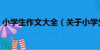 小學生作文大全(關于小學生作文大全簡介)