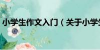 小學生作文入門(關于小學生作文入門簡介)