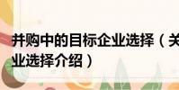 并購中的目標企業選擇(關于并購中的目標企業選擇介紹)