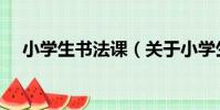 小學生書法課(關于小學生書法課簡介)