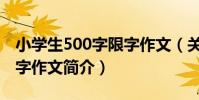 小學生500字限字作文(關于小學生500字限字作文簡介)