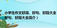 小學生作文好詞、好句、好段大全(關于小學生作文好詞、好句、好段大全簡介)