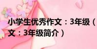 小學生優秀作文:3年級(關于小學生優秀作文:3年級簡介)