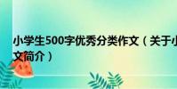 小學生500字優秀分類作文(關于小學生500字優秀分類作文簡介)