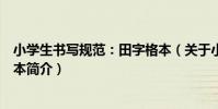 小學生書寫規范:田字格本(關于小學生書寫規范:田字格本簡介)