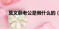 莫文蔚老公是做什么的(莫文蔚老公)