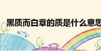 黑質而白章的質是什么意思(黑質而白章)