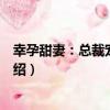 幸孕甜妻：總裁寵妻成癮（關于幸孕甜妻：總裁寵妻成癮介紹）