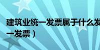 建筑業統一發票屬于什么發票類型(建筑業統一發票)