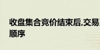 收盤集合競價結束后,交易系統按照時間優先順序