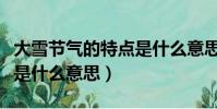 大雪節氣的特點是什么意思(大雪節氣的含義是什么意思)
