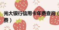 光大銀行信用卡年費查詢(光大銀行信用卡年費)