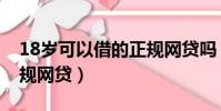 18歲可以借的正規網貸嗎(18歲可以借的正規網貸)