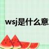 wsj是什么意思網絡用語（wsj是什么意思）