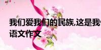 我們愛我們的民族,這是我們自信心的源泉的語文作文