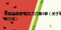 幸福在哪里 朋友刀刀第5季(關于幸福在哪里 朋友刀刀第5季介紹)