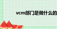 vcm部門是做什么的?(vcm)