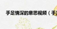 手足情深的意思視頻(手足情深的意思)