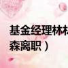 基金經理林材（管理700億資金的基金經理林森離職）