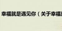 幸福就是遇見你(關于幸福就是遇見你介紹)