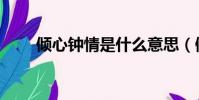 傾心鐘情是什么意思(傾情的意思)