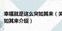 幸福就是這么突如其來(關于幸福就是這么突如其來介紹)