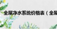 全屋凈水系統價格表(全屋凈水系統價格)