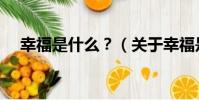 幸福是什么?(關于幸福是什么?介紹)